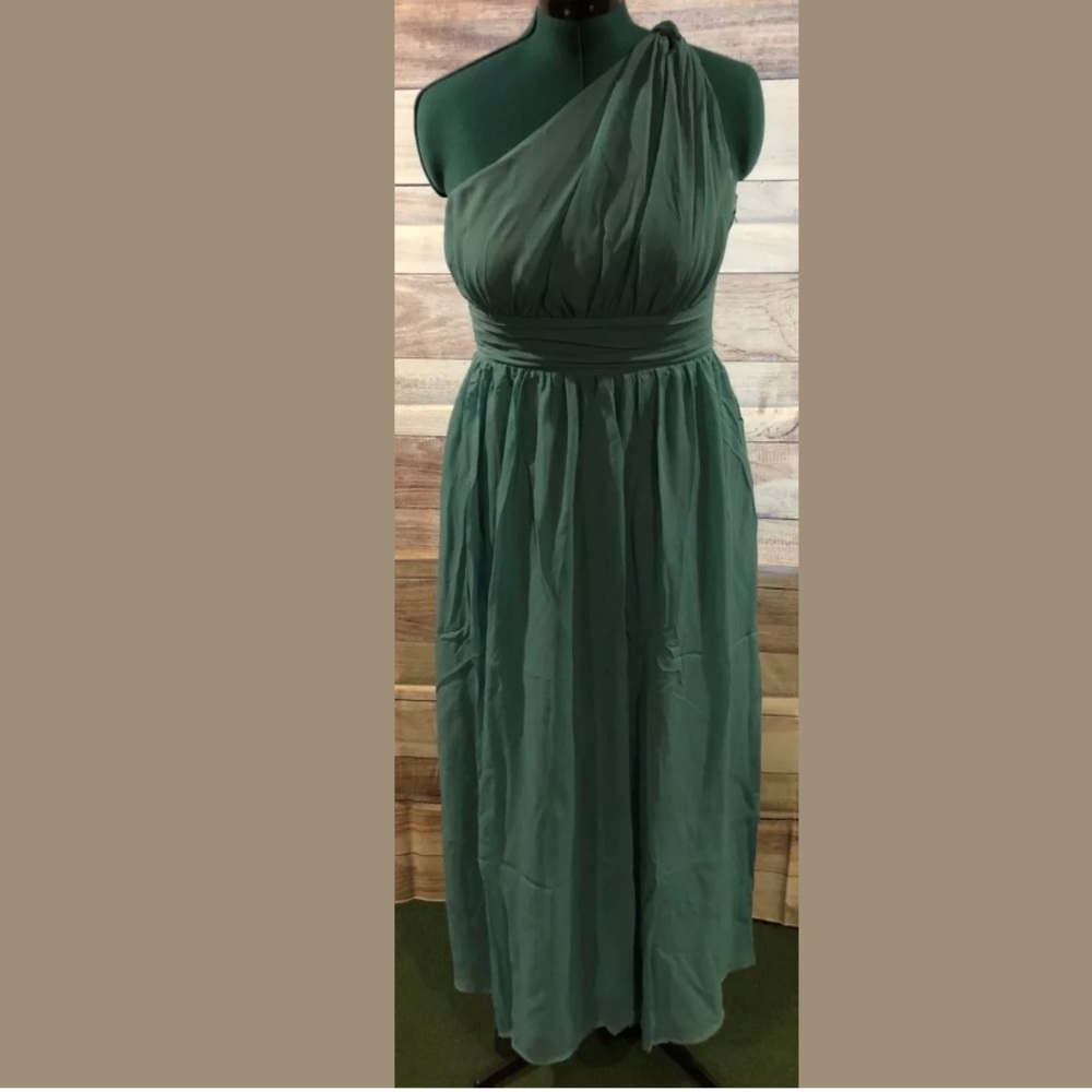 Tevolio Teal One Shoulder Formal Dress